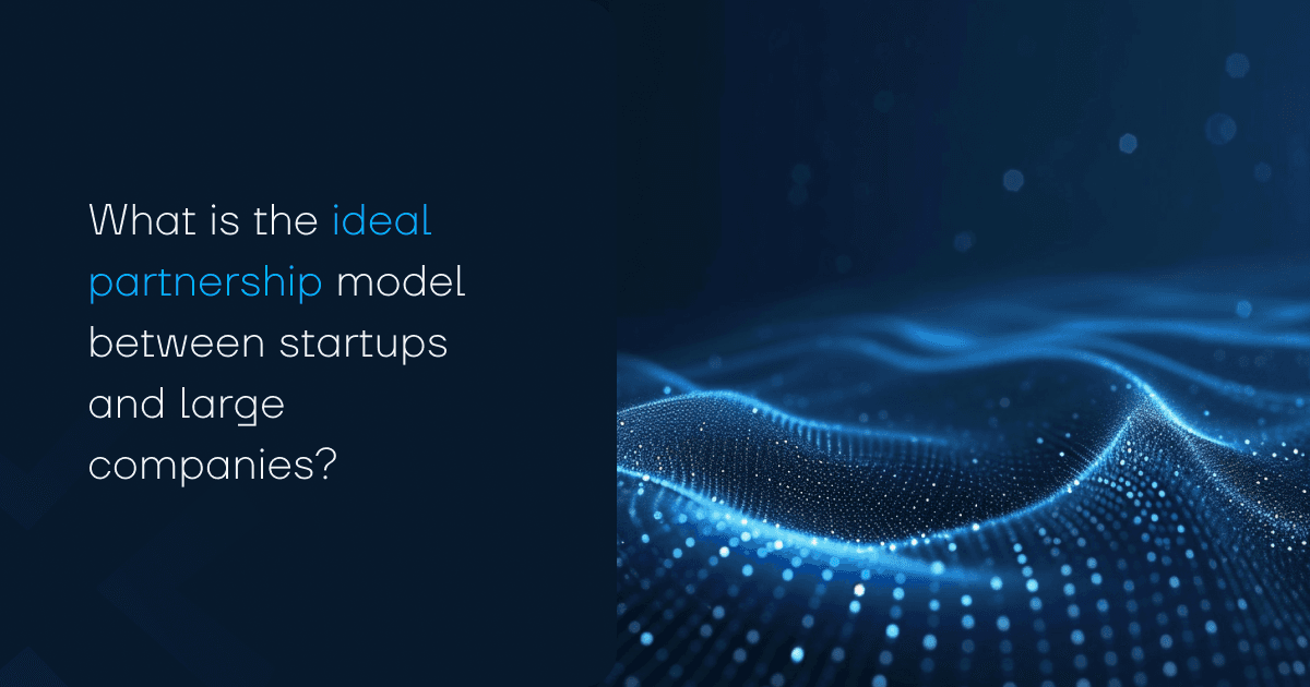 What is the ideal partnership model between startups and large companies?