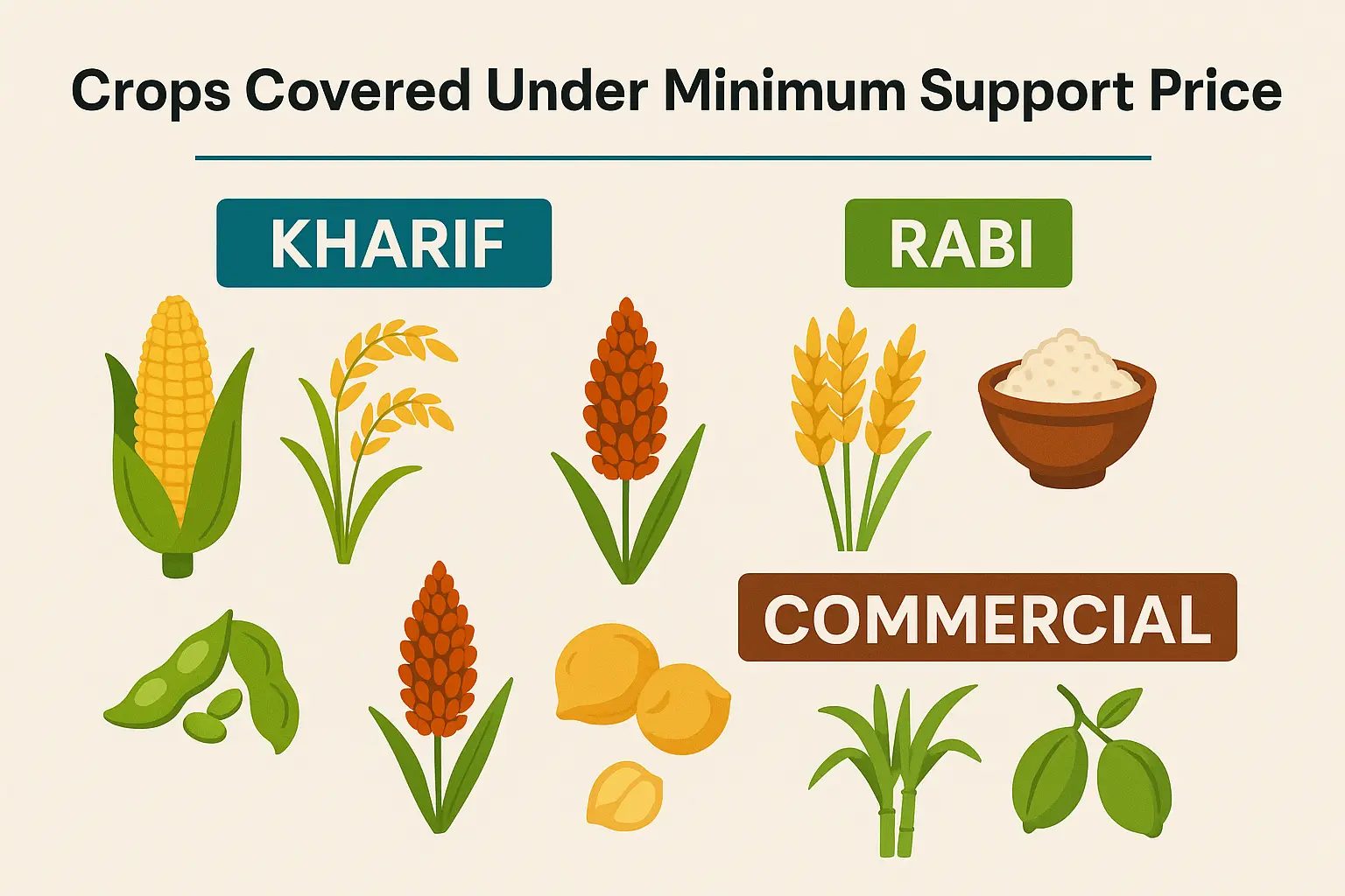 Crops Covered Under Minimum Support Price