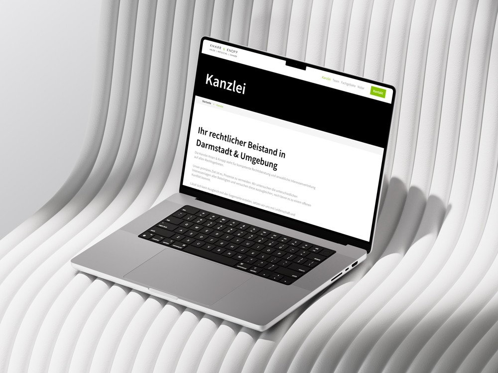 Macbook Ansicht Kanzleiseite Knarr & Knopp.