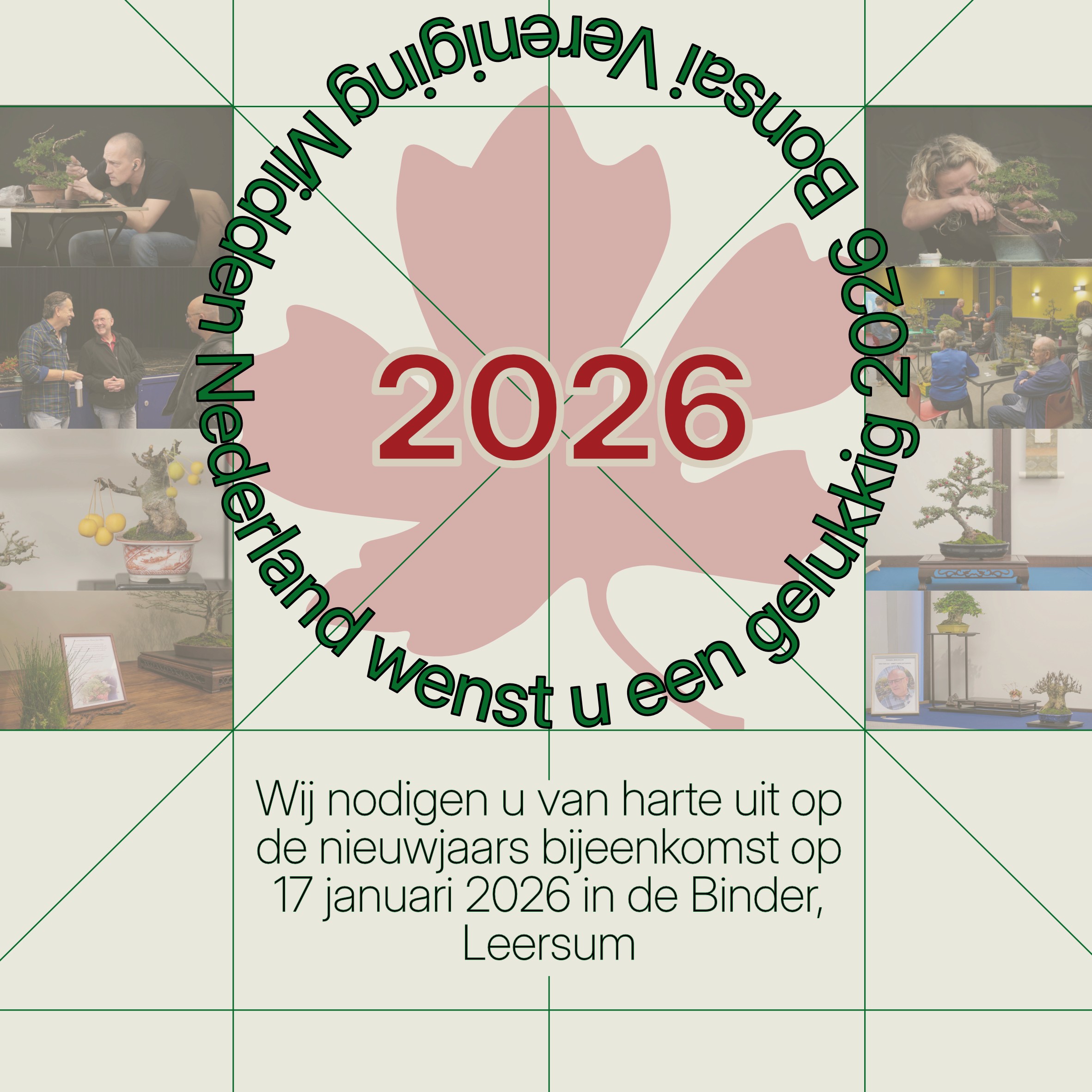 2 leden die aan een bonsai boom werken