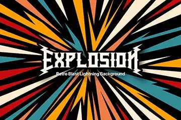 Retro explosion burst background, dynamic comic style rays design