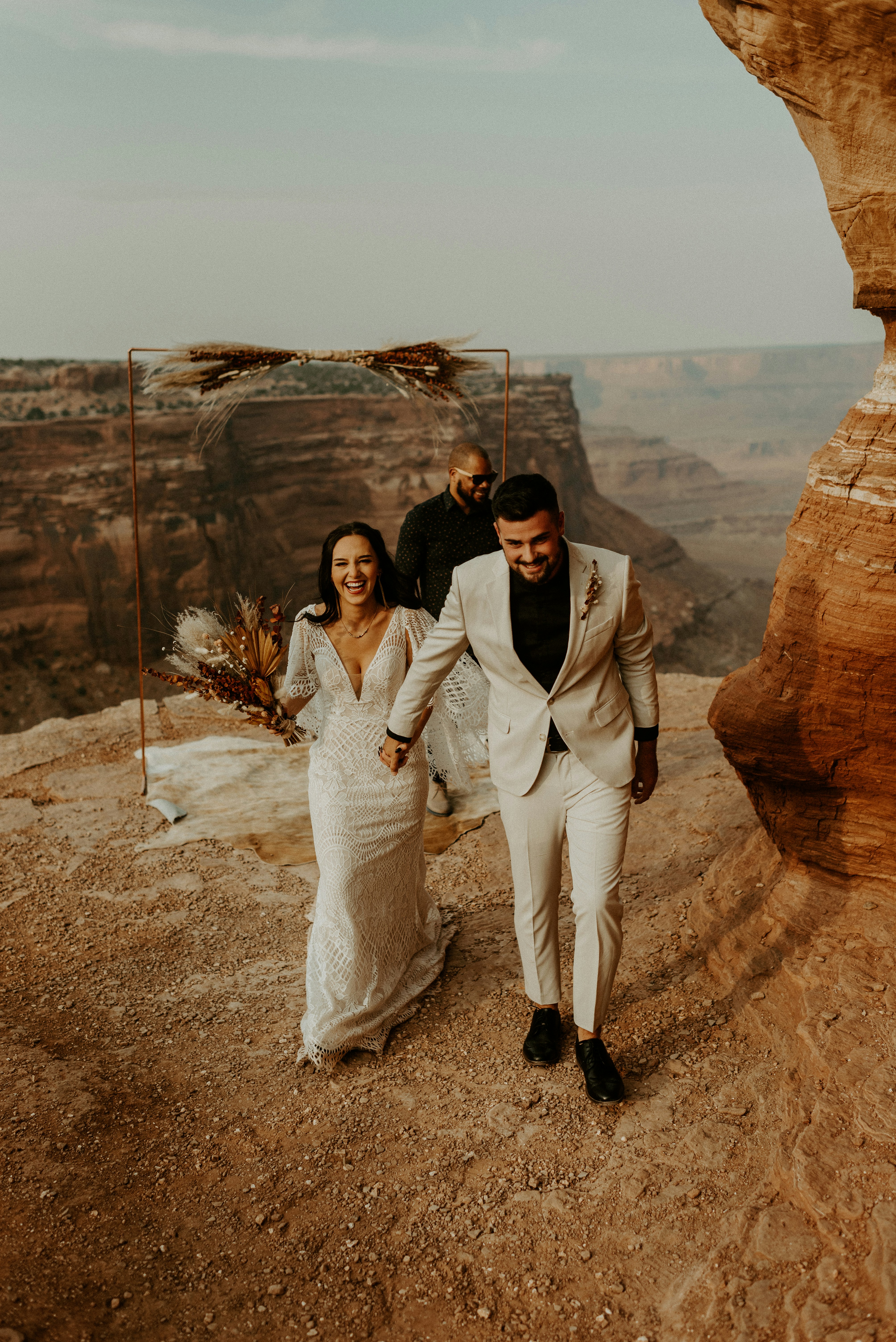 A couple posing for a photo