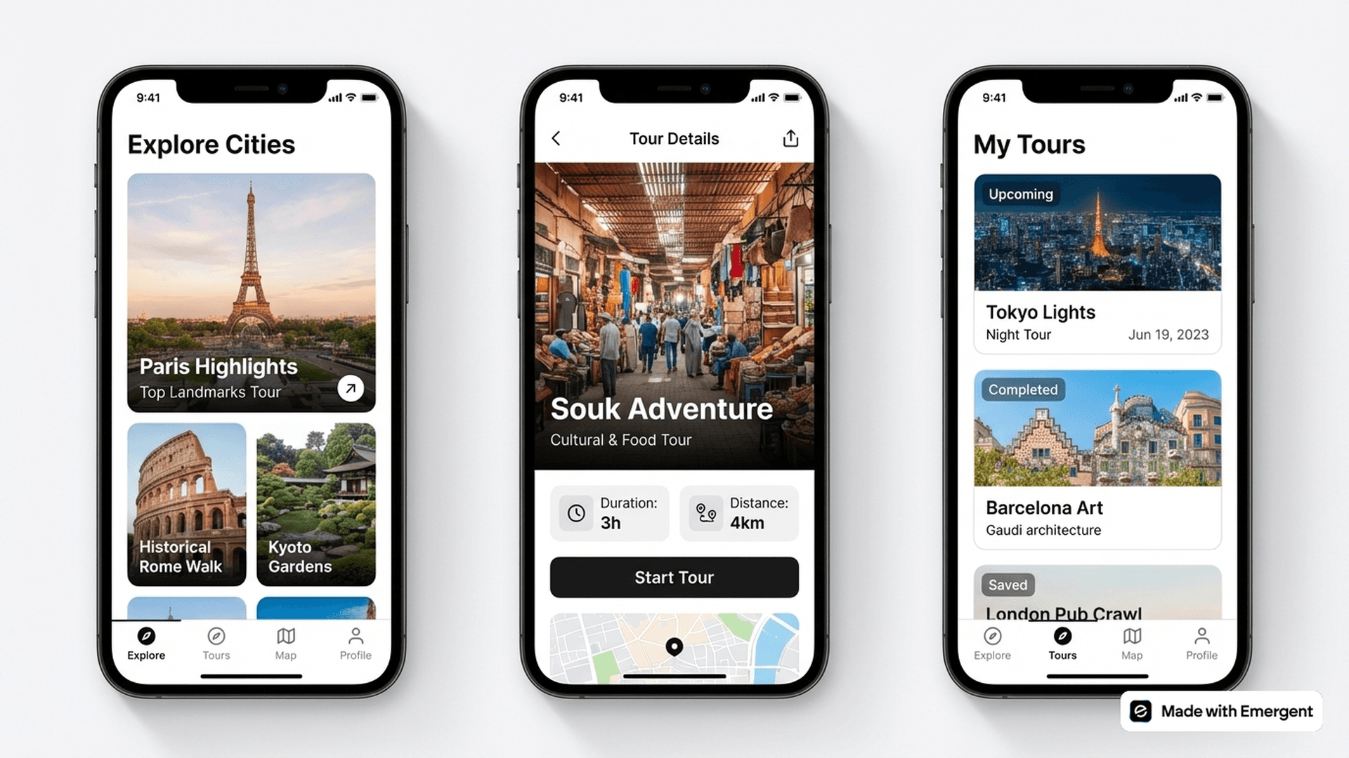 City Tour App Made with Emergent