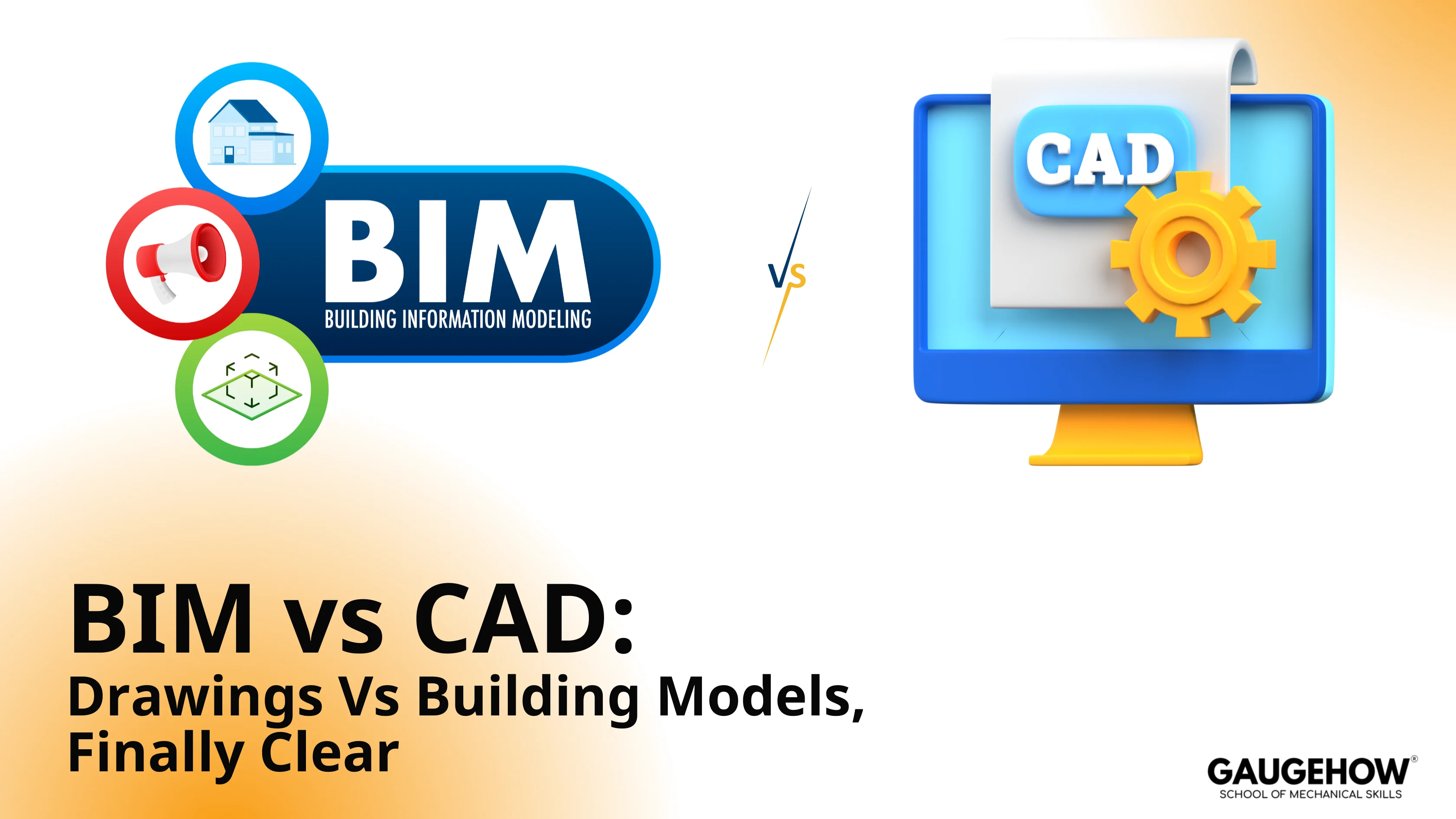 BIM vs CAD cover showing building model vs CAD drawings