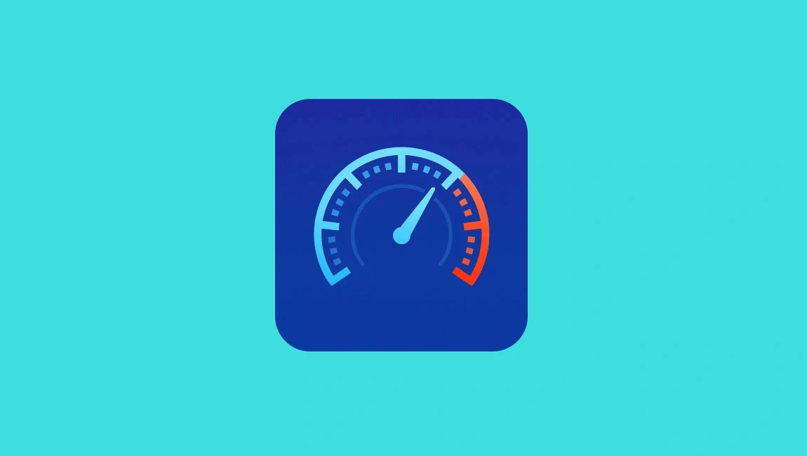 Speed test icon shown against a turquoise background