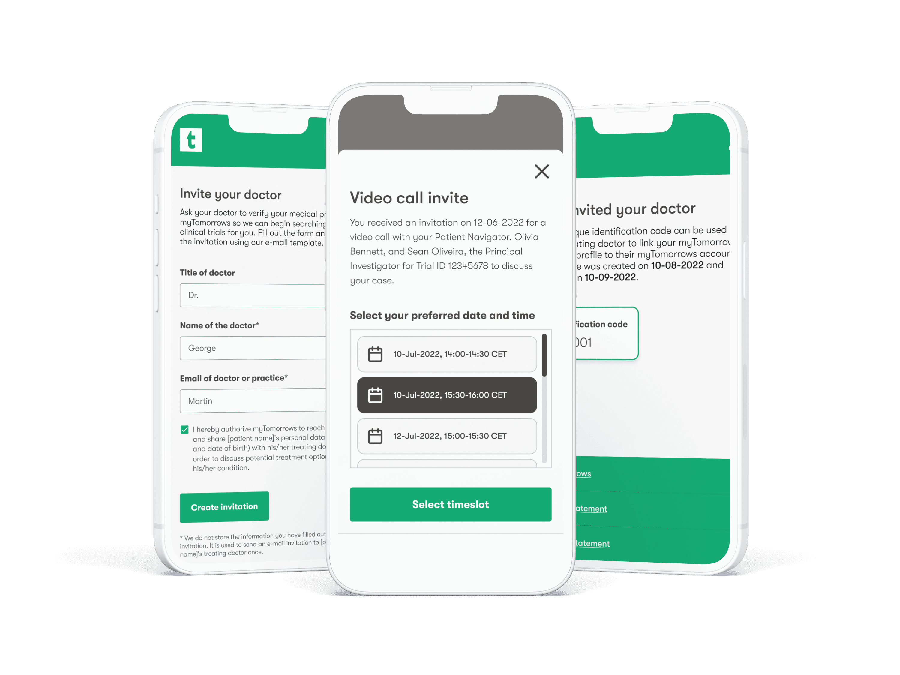 Mobile view for patients and Desktop view for HCPs