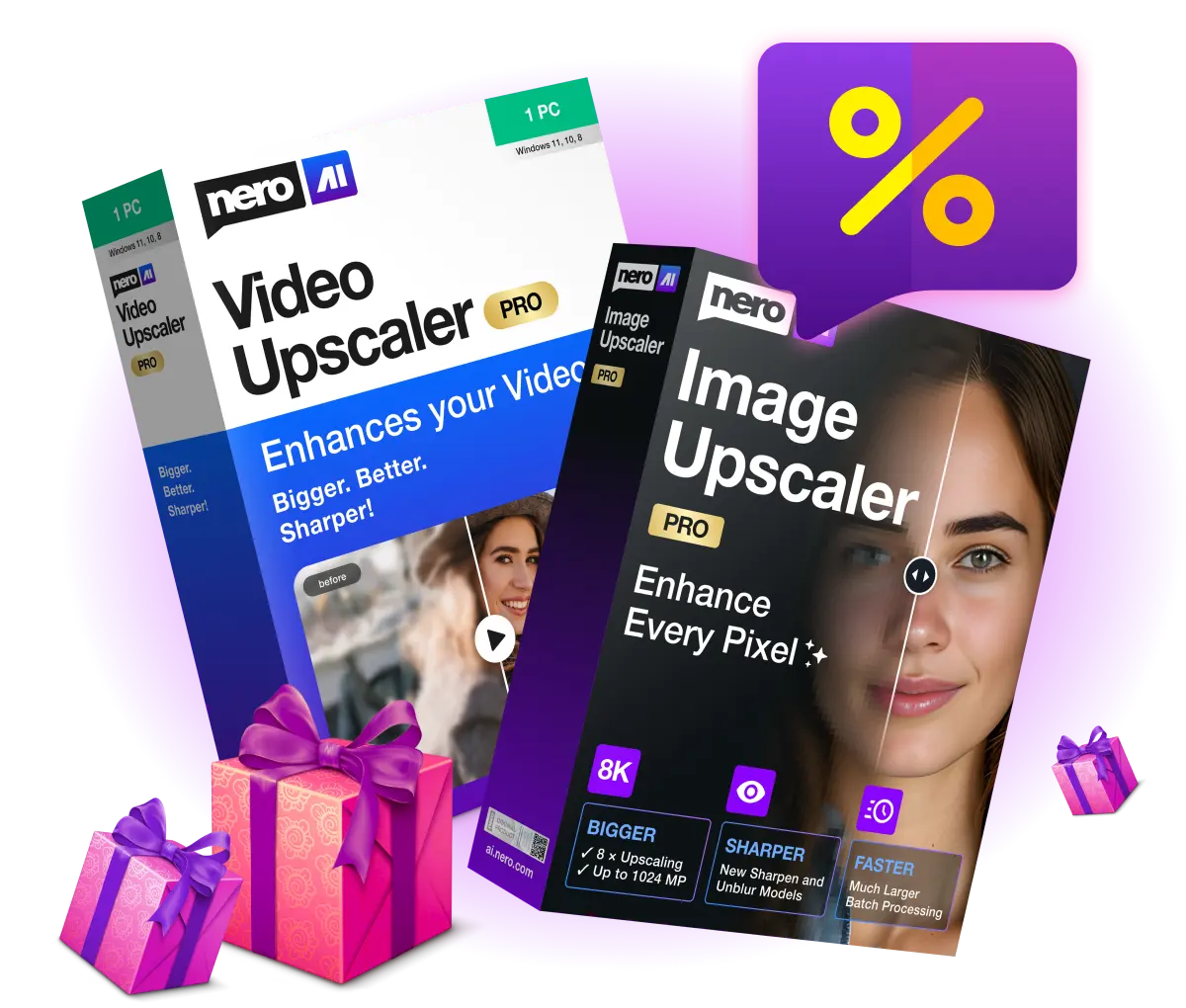 nero ai image upscaler and nero ai video upsclaer bundle