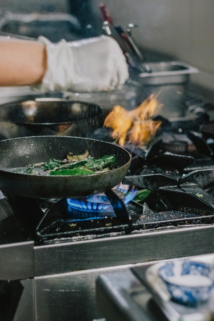 a pan on a stove