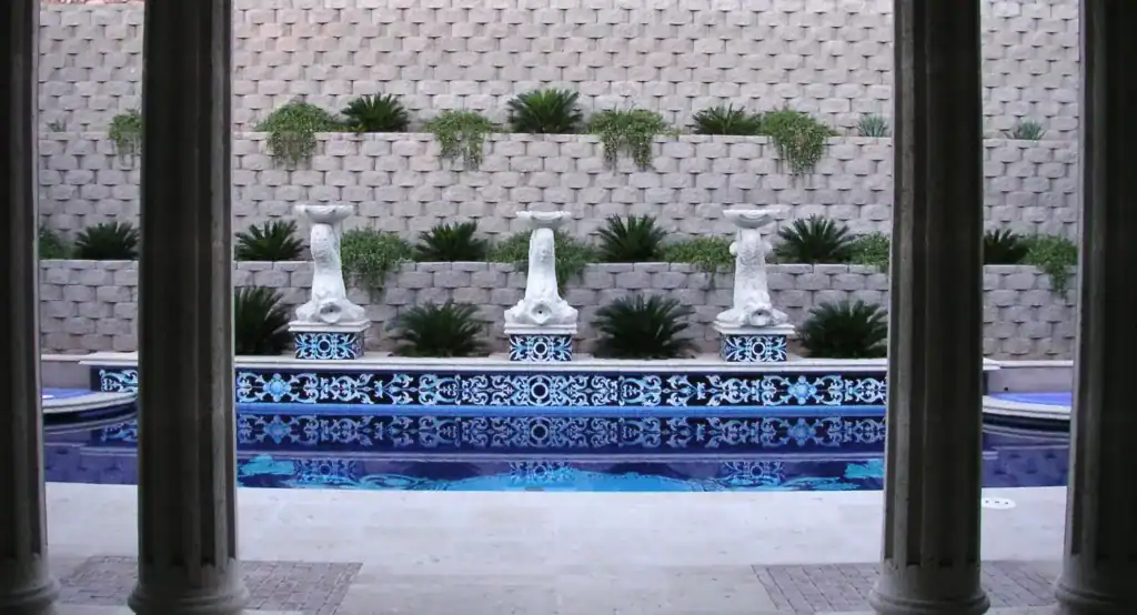 Shot from Columns of Mosaic glass pool