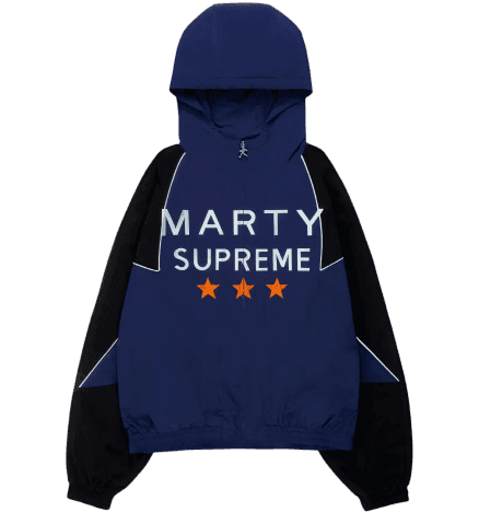 Marty Supreme piped warm up jacket in navy