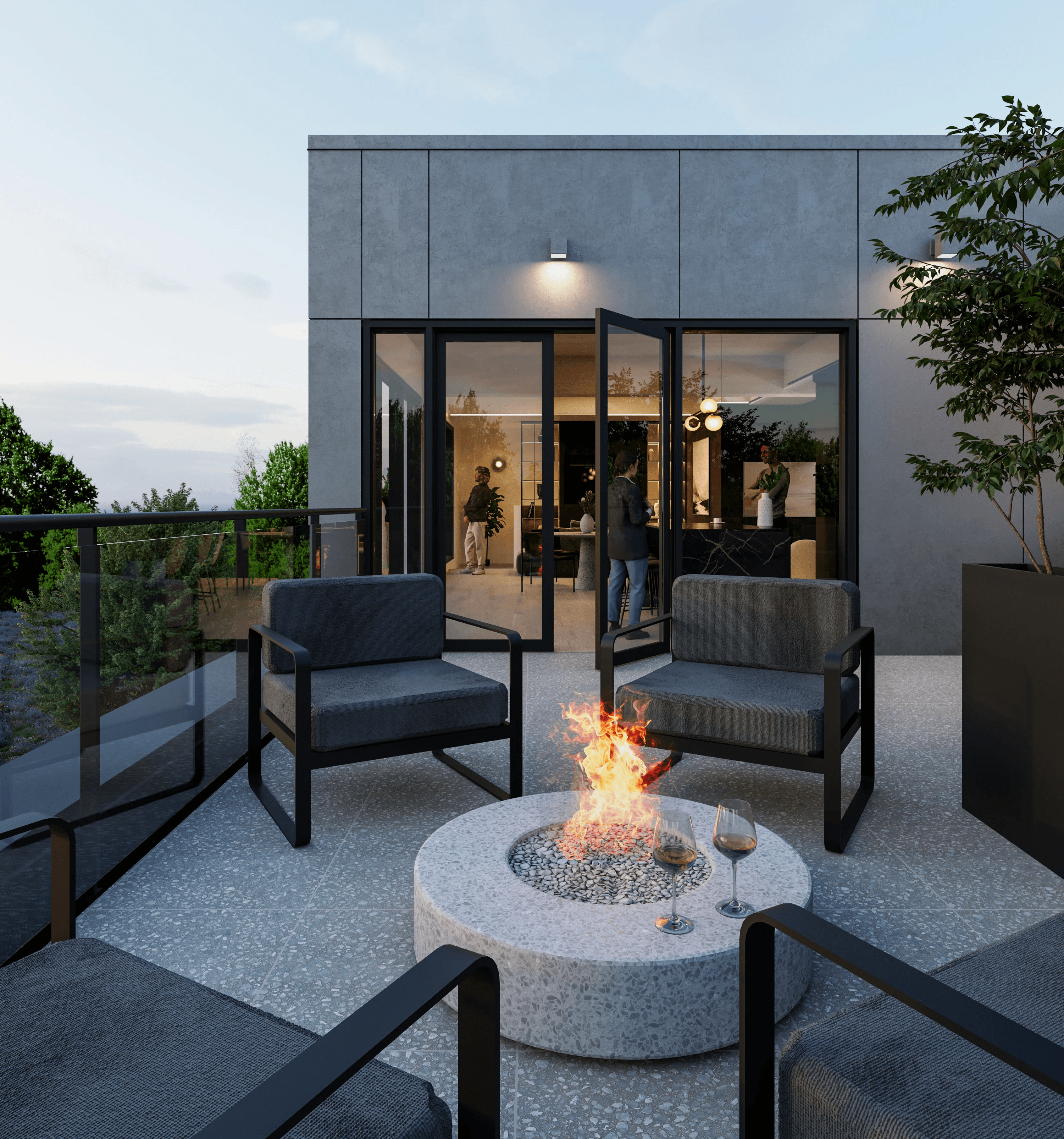 Vue Imprenable à Travers la Grande Fenêtre du Salon d'ANDAS.