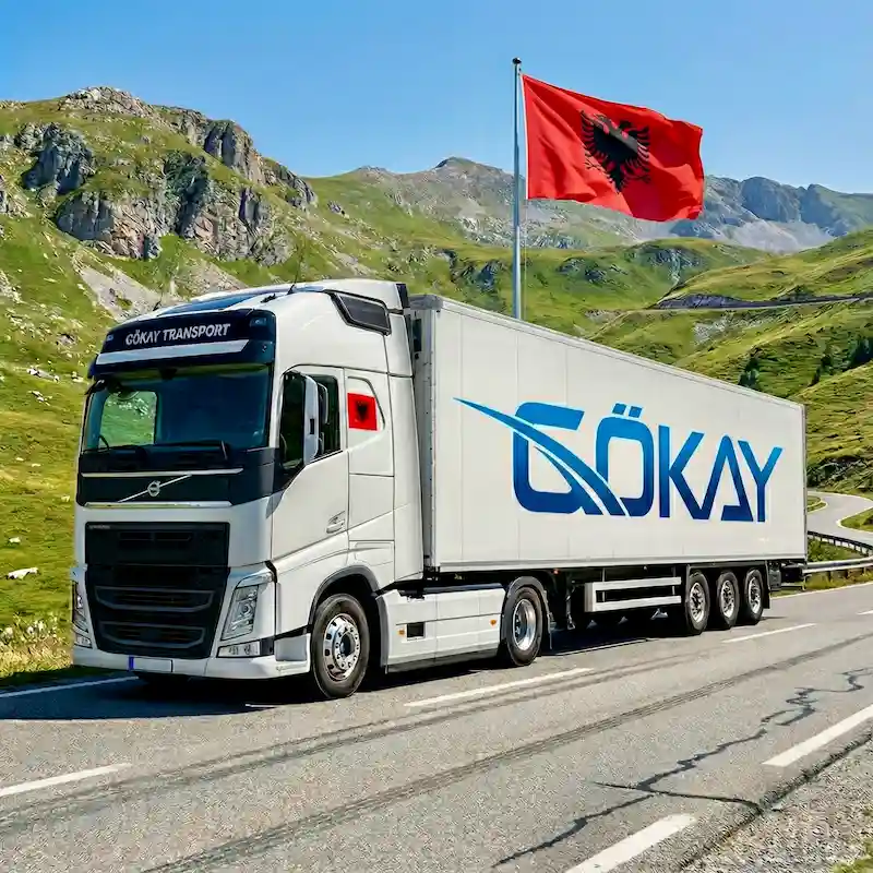 Arnavutluk nakliye yapan Gökay Transport tırı