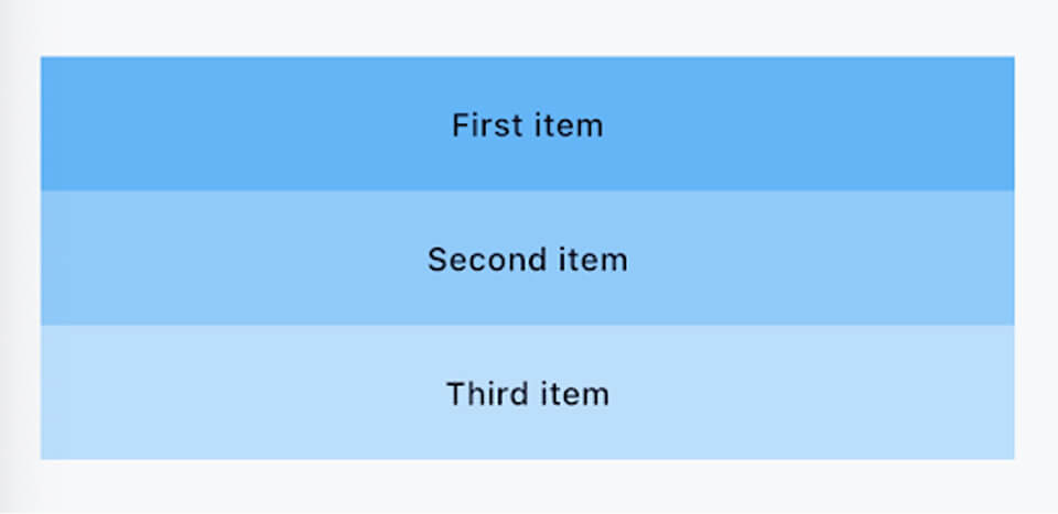 Example of a basic Flutter widget in a mobile app - ListView