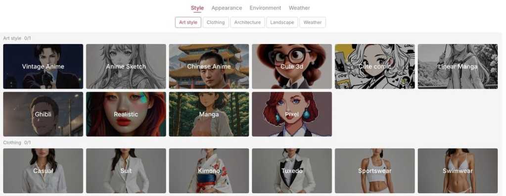 ai girl maker styles