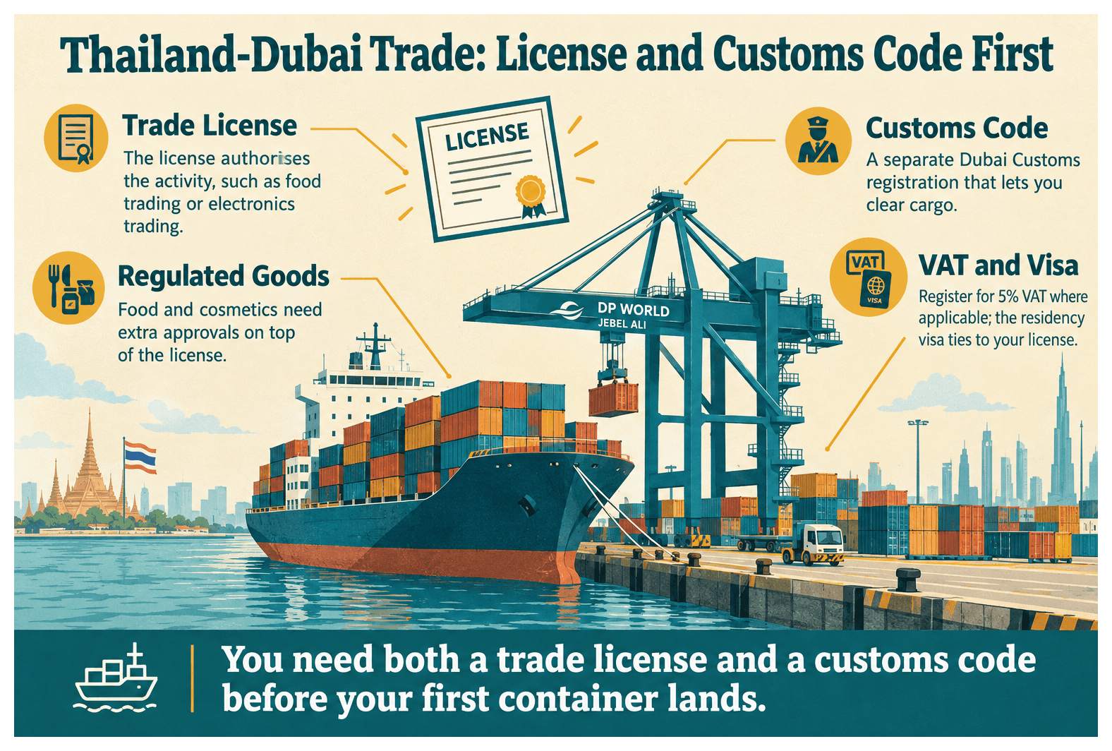 Infographic: Import and Export Between Thailand and Dubai: What License You Need