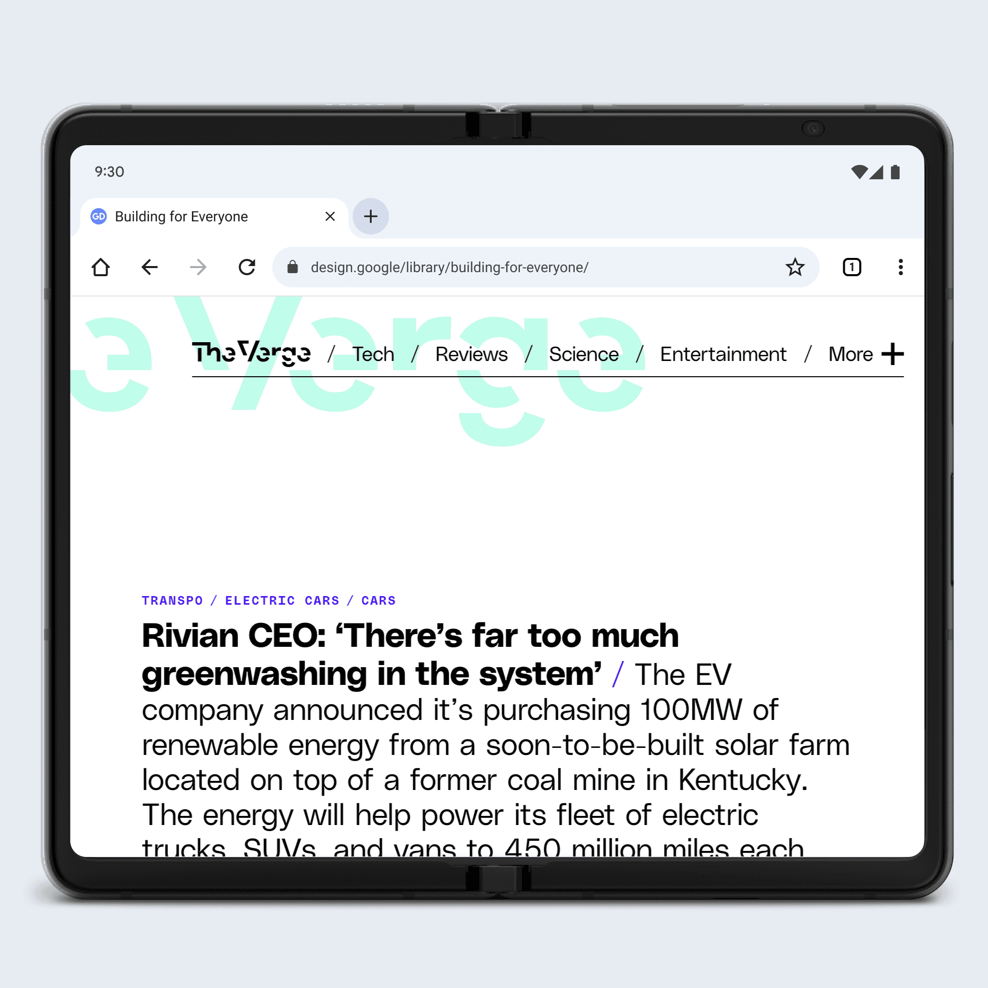 Desktop mode browsing on Pixel Fold