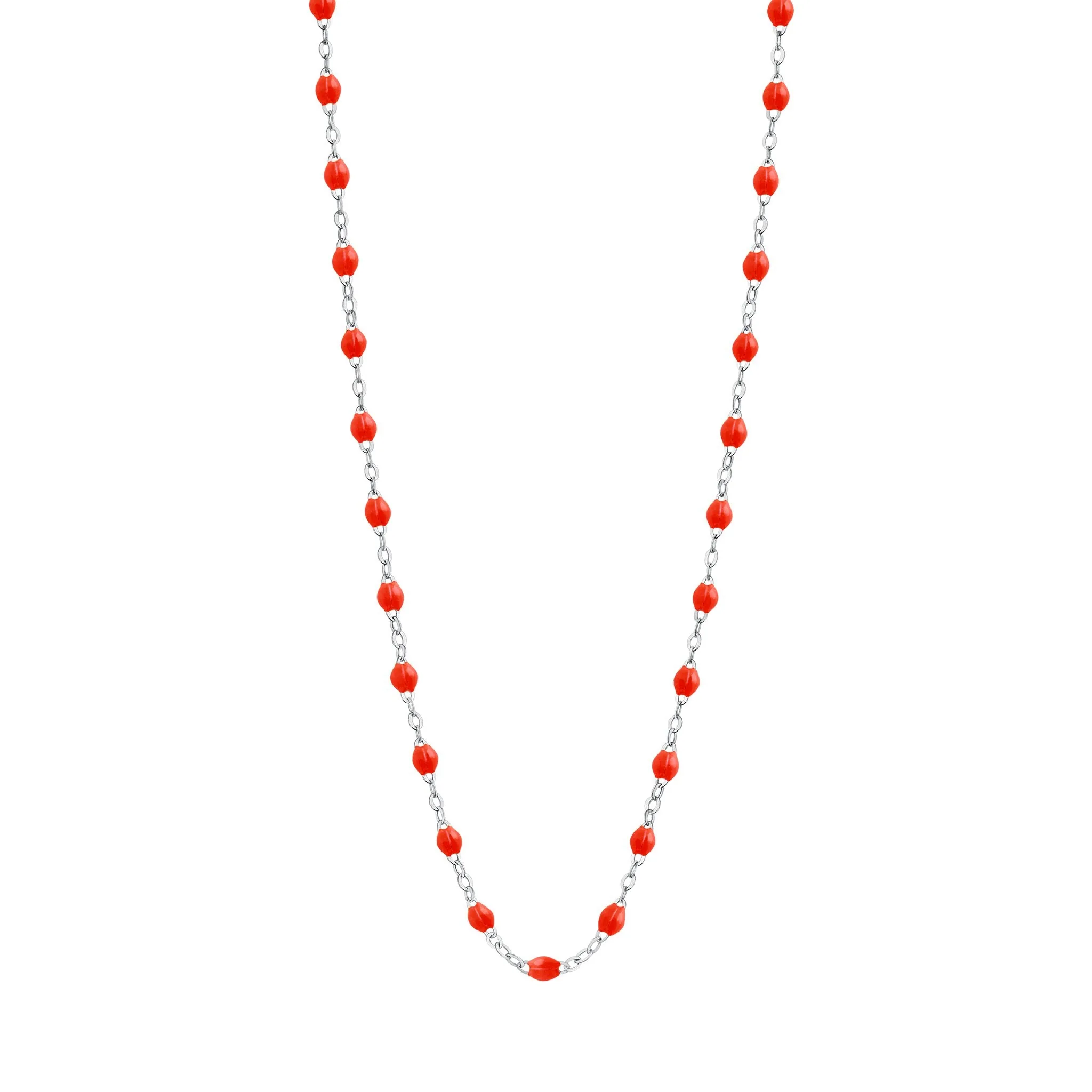 Collier corail Classique Gigi, or blanc