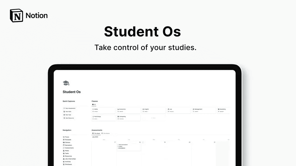 Student OS Notion Template