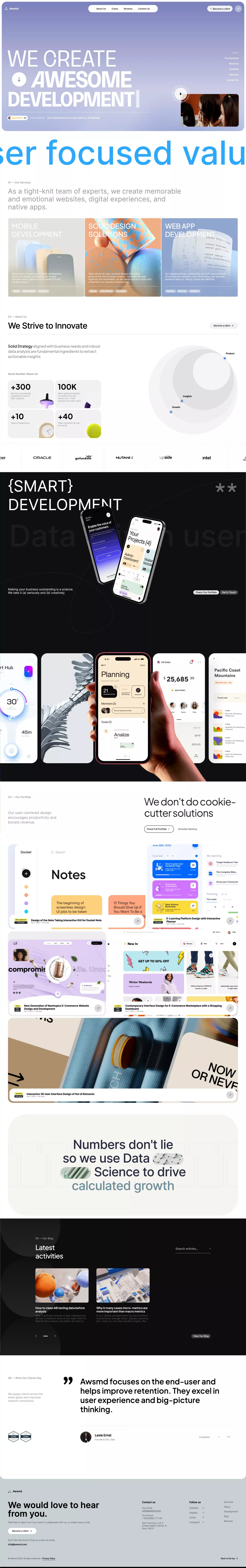 AWSMD landing page screenshot showcasing Design and Tech design