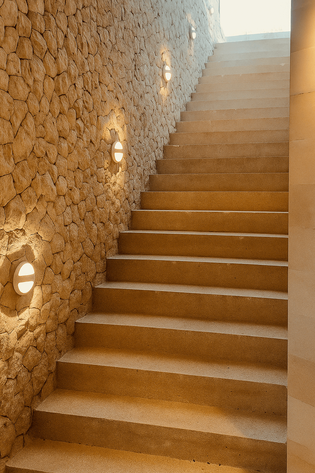 Woman in a light suit sitting thoughtfully against a terracotta wall