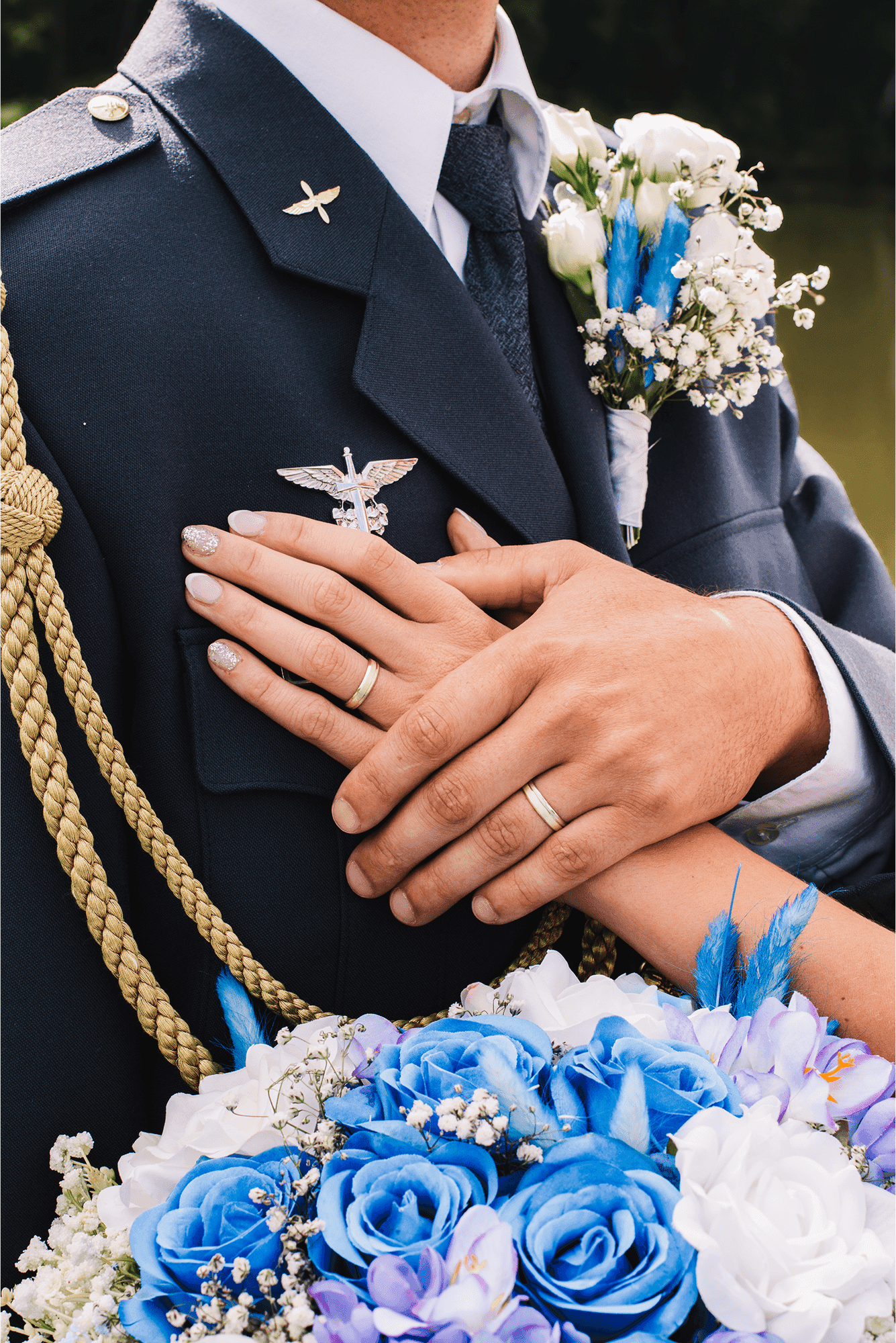 bride holding flower bouquet