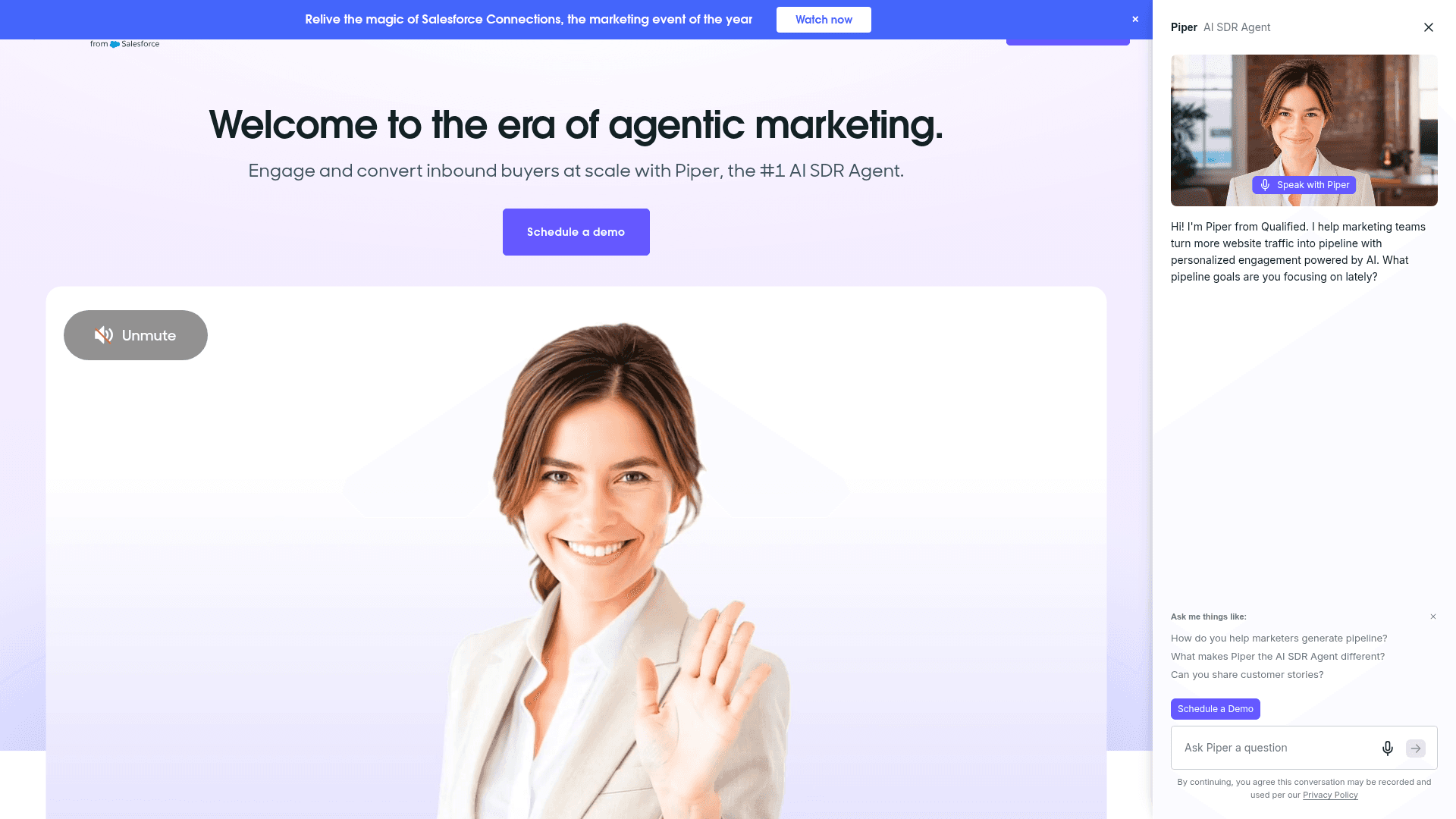 Screenshot of https://qualified.com