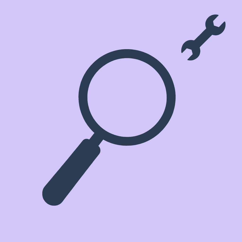 Magnifying glass highlighting operational pain points as the starting focus