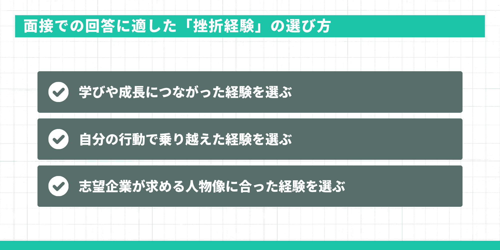面接での回答に適した「挫折経験」の選び方
