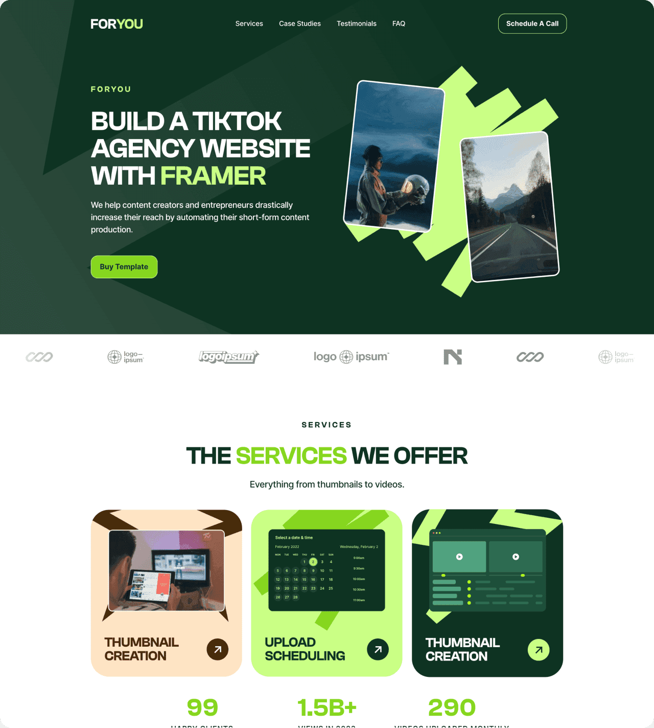 foryou - short form content agency website template