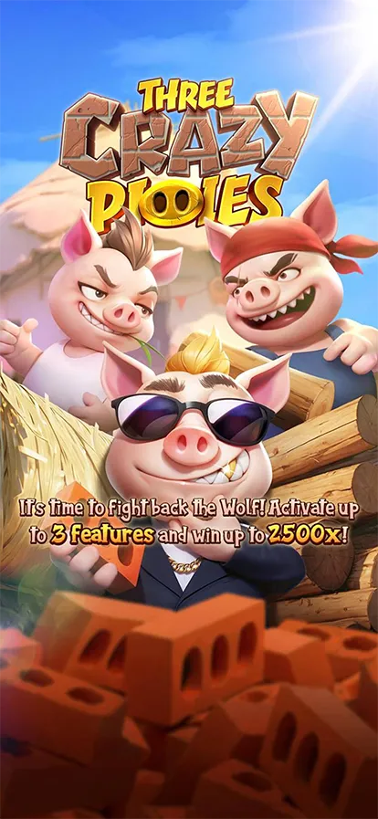 Three Crazy Piggies - visuel officiel PG Soft