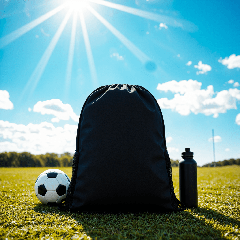 product photography of a drawstring backpack for casual use