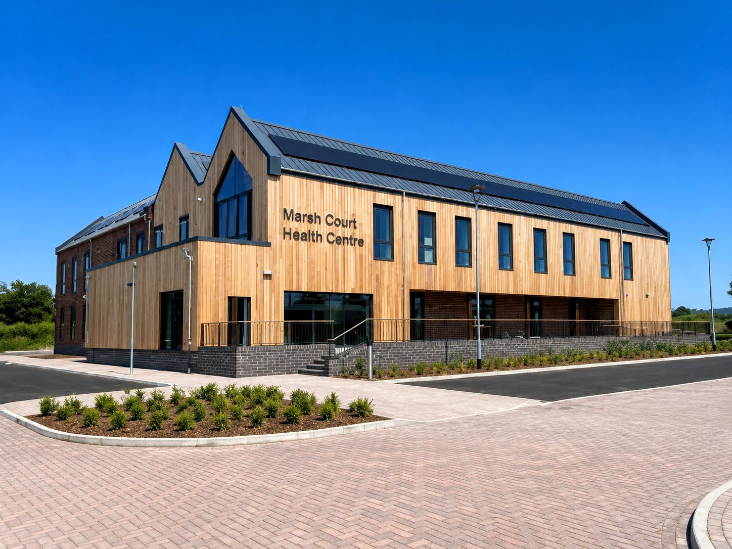 Exterior of Marsh Court Health Centre, Leominster, medical centre built by Matrix IDC