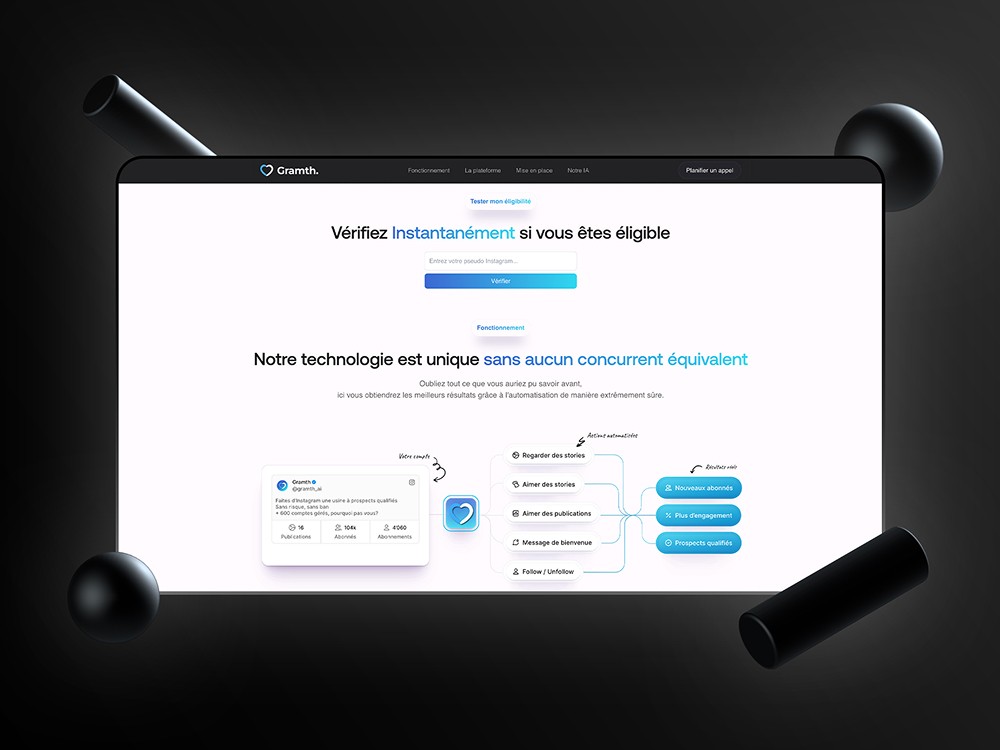 Section détaillant l’interface utilisateur et workflow, par Keyz Digital.