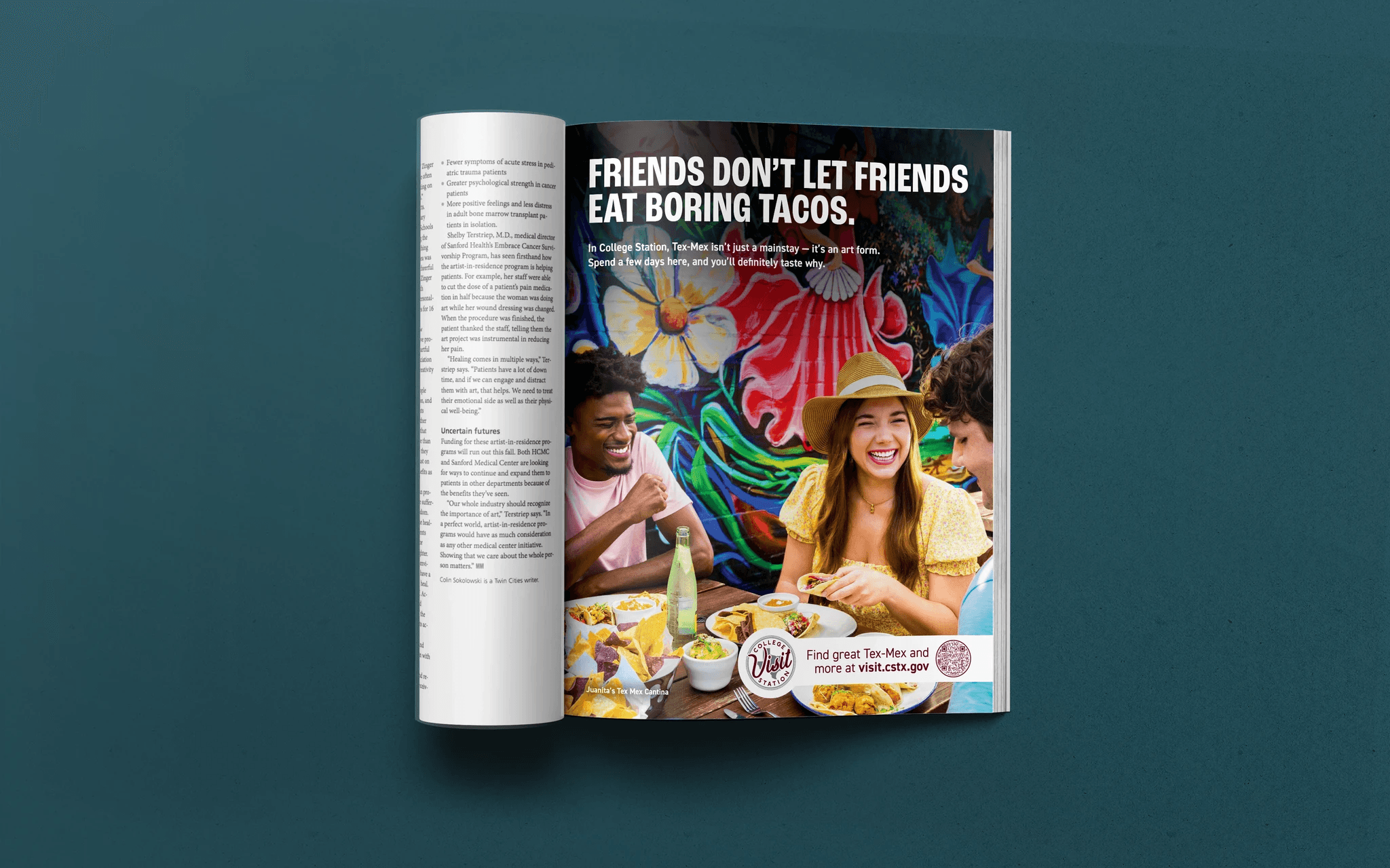 restaurant photoshoot magazine print ad