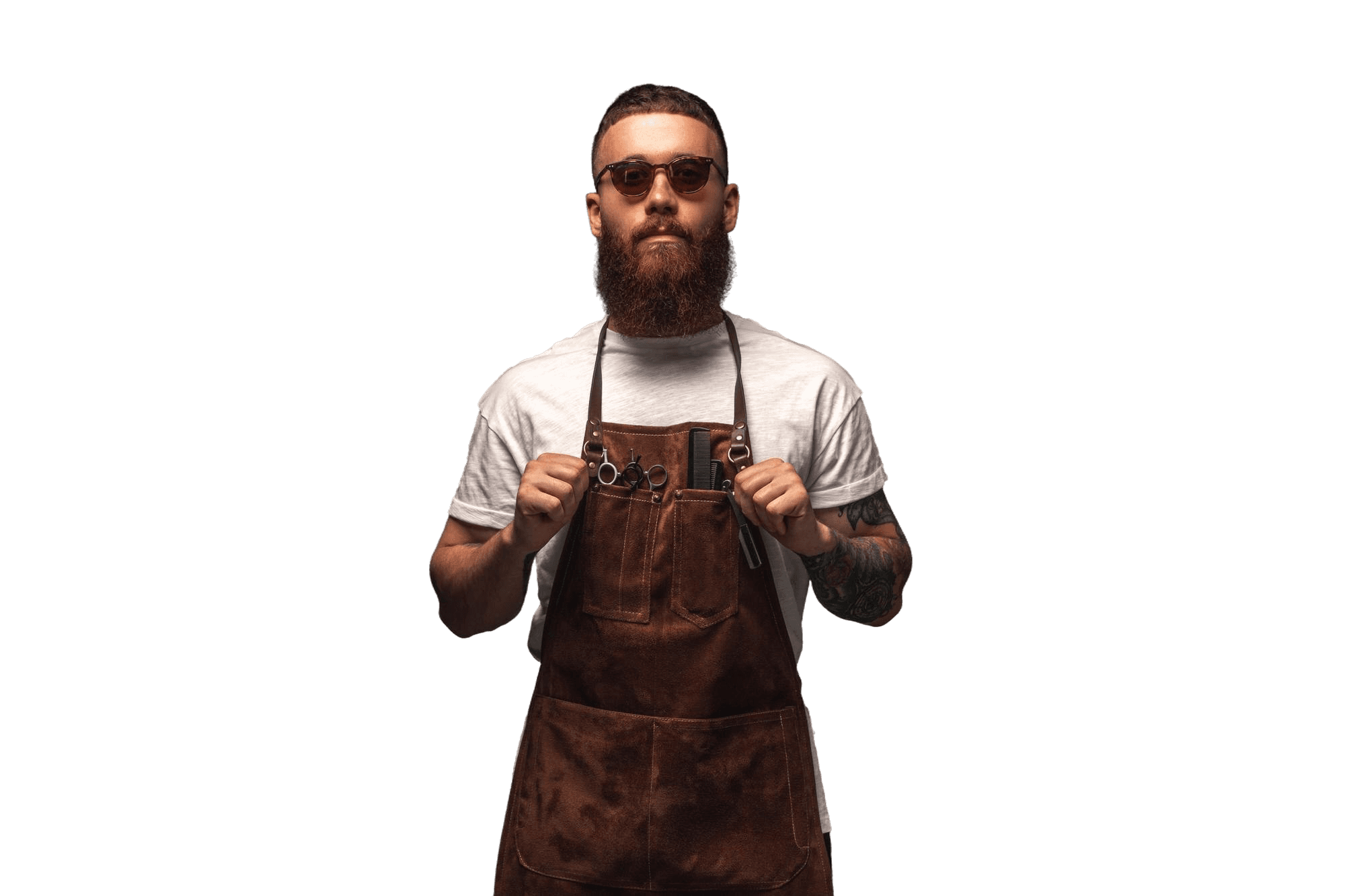 Happy woman in a green sweater holding a phone and looking up