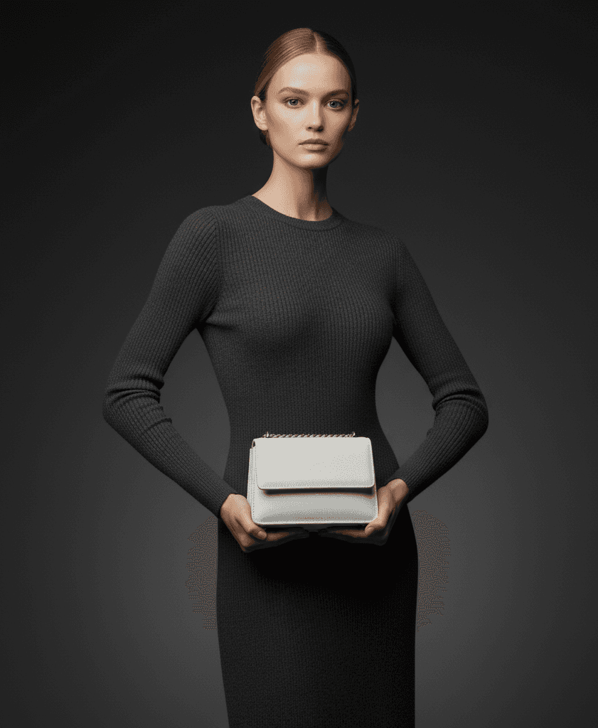 model carrying the purse