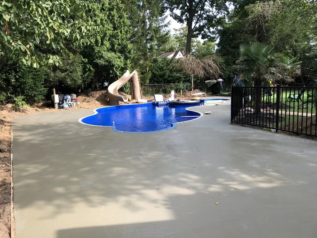 Concrete pool deck by Rockville Concrete Corp on Long Island
