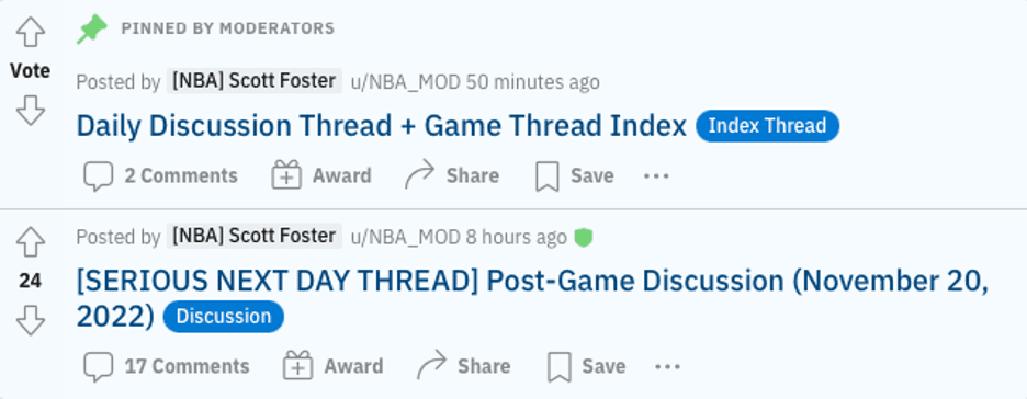 Reddit Pinned Post Example