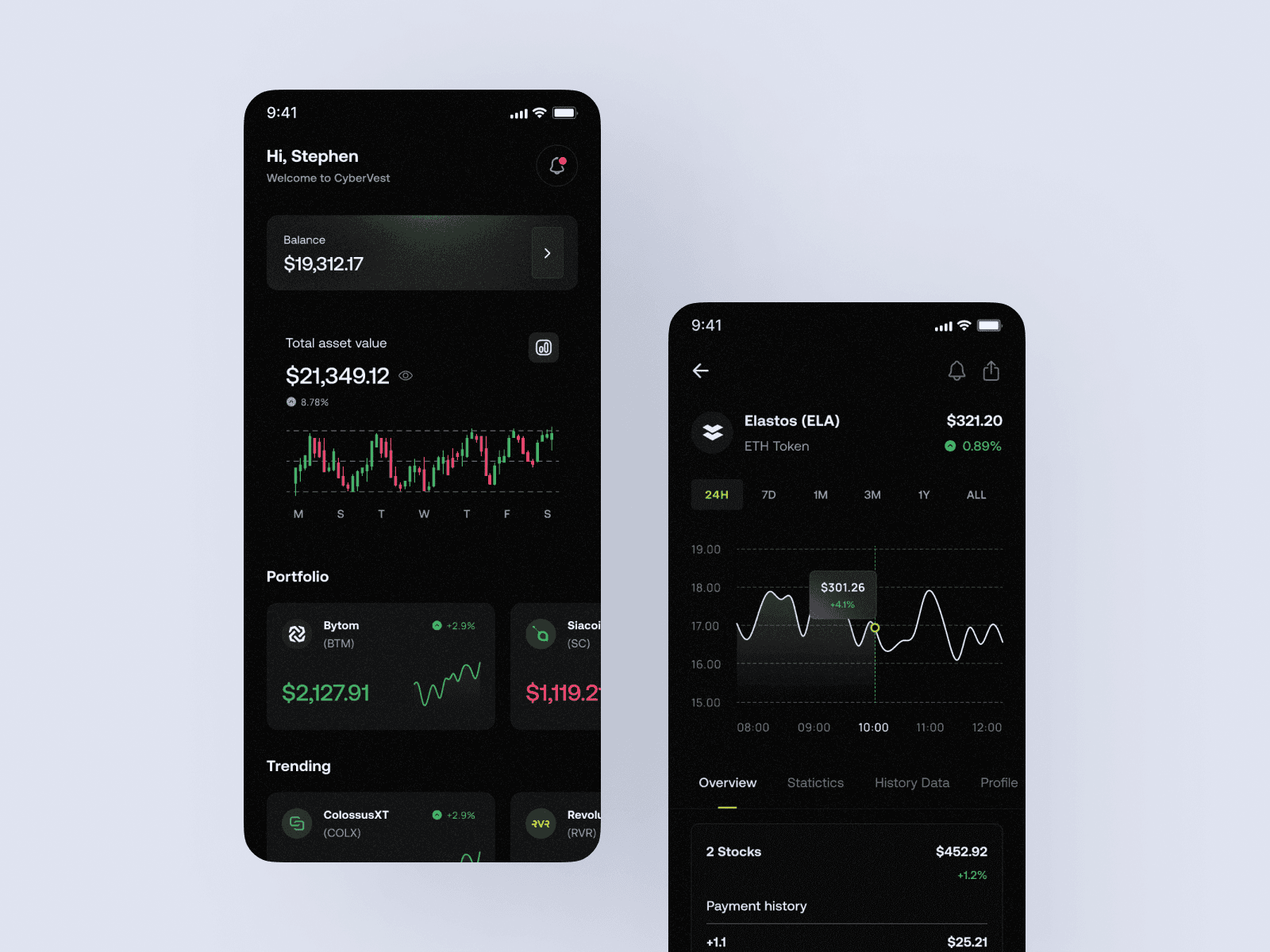 Three mobile phones displaying a banking app