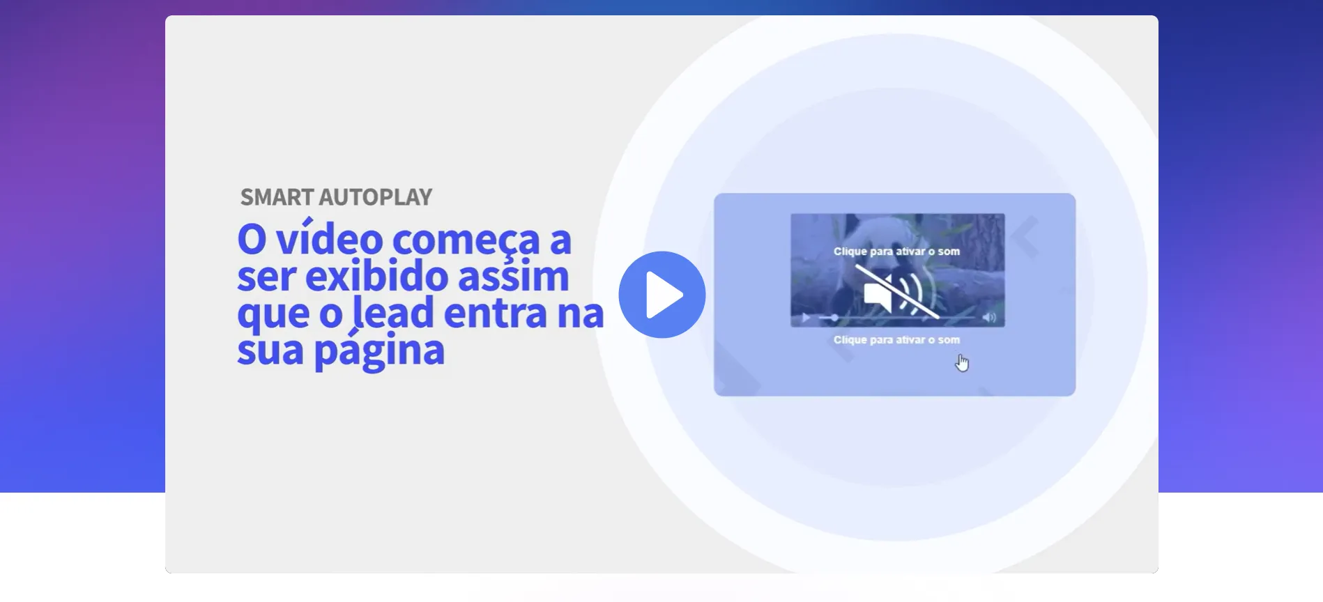 Vídeo na Landing Page da Panda Video