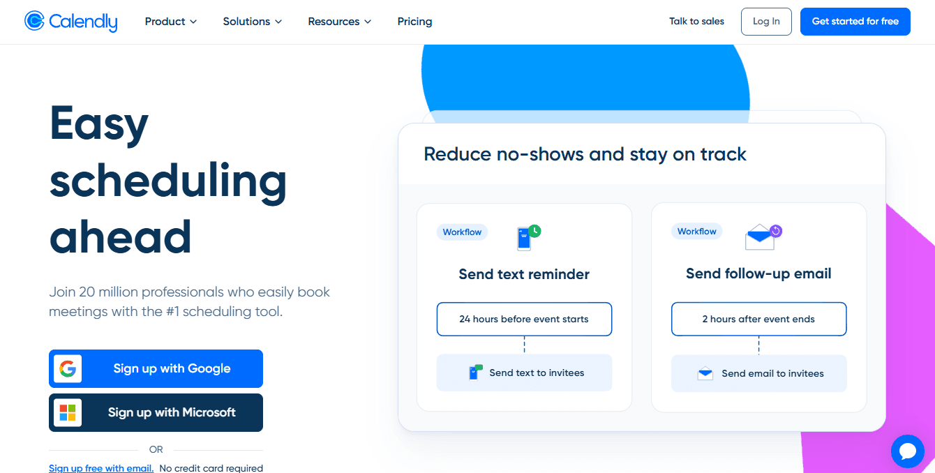 Calendly homepage
