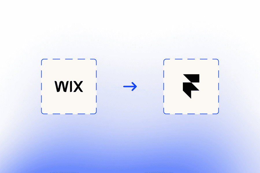 Wix to Framer migration: Wix logo with an arrow pointing to the Framer logo