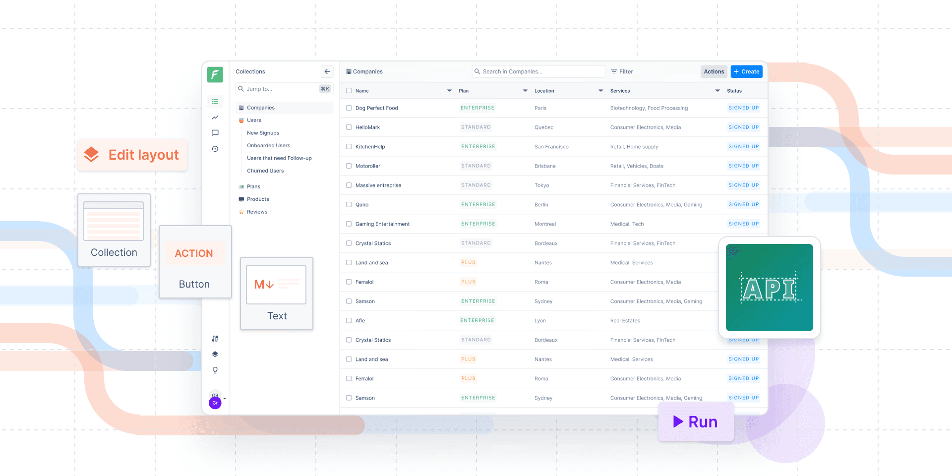 An example of a collection view in Forest Admin.
