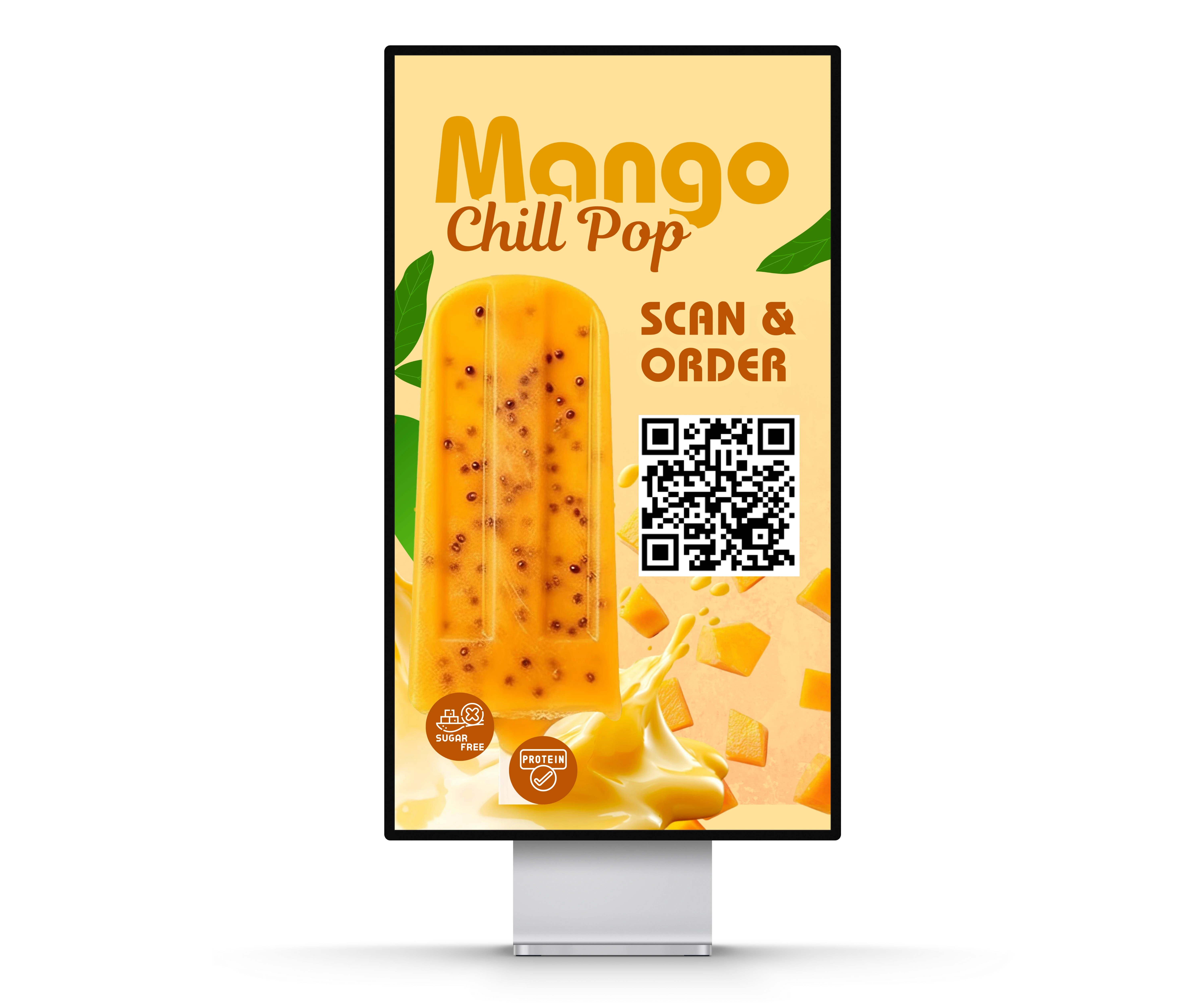 Digital menu with QR code for quick ordering