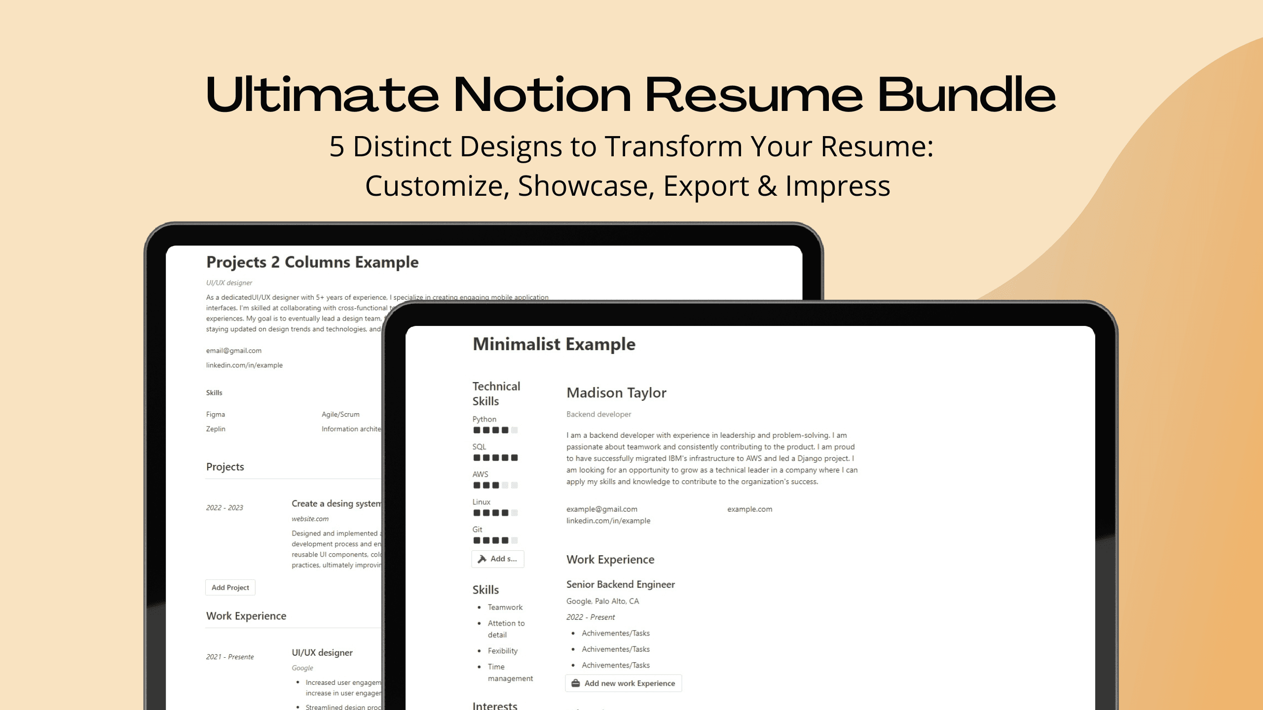 This is a Cover to Resume Bundle a Notion Template