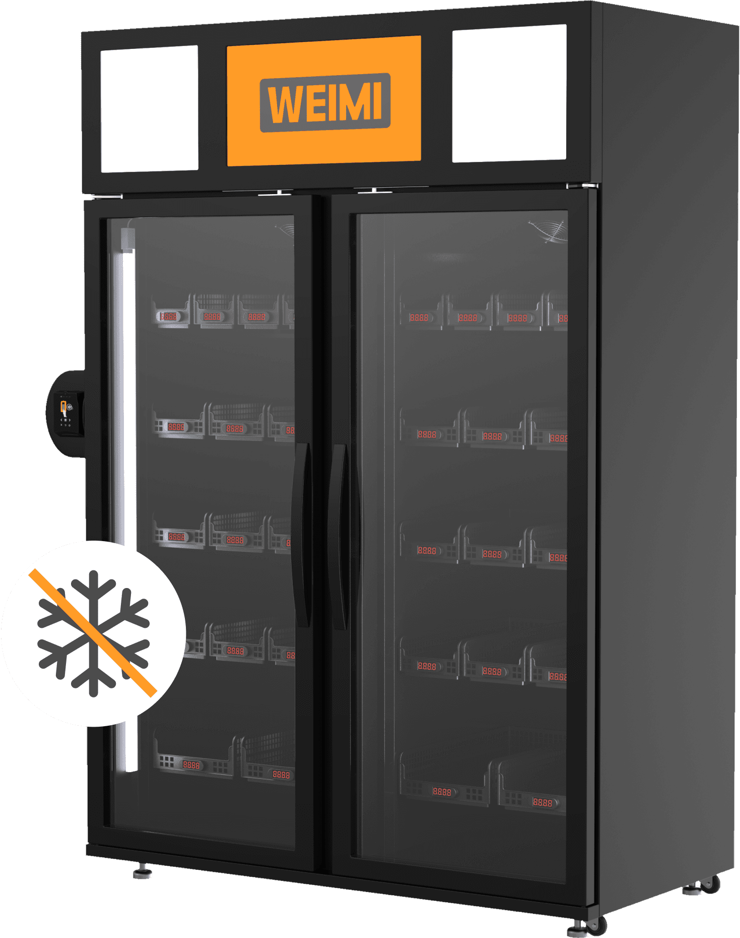 WEIMI pašapkalpošanās noliktavas modulis bez dzesēšanas, piemērots aprīkojuma un preču uzskaitei