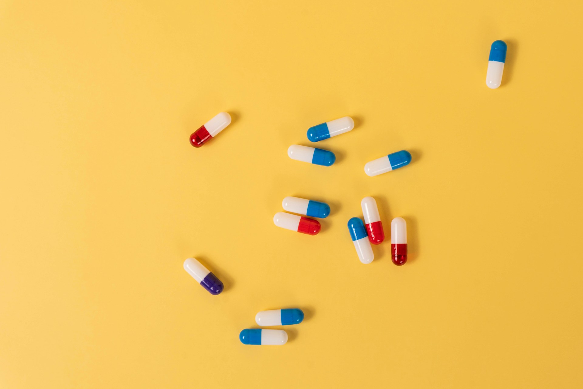 medication on a yellow background