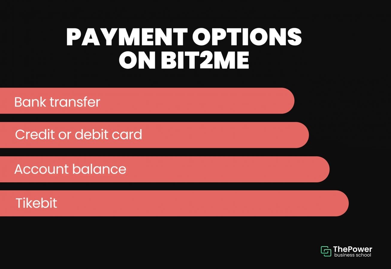 Payment options on Bit2Me