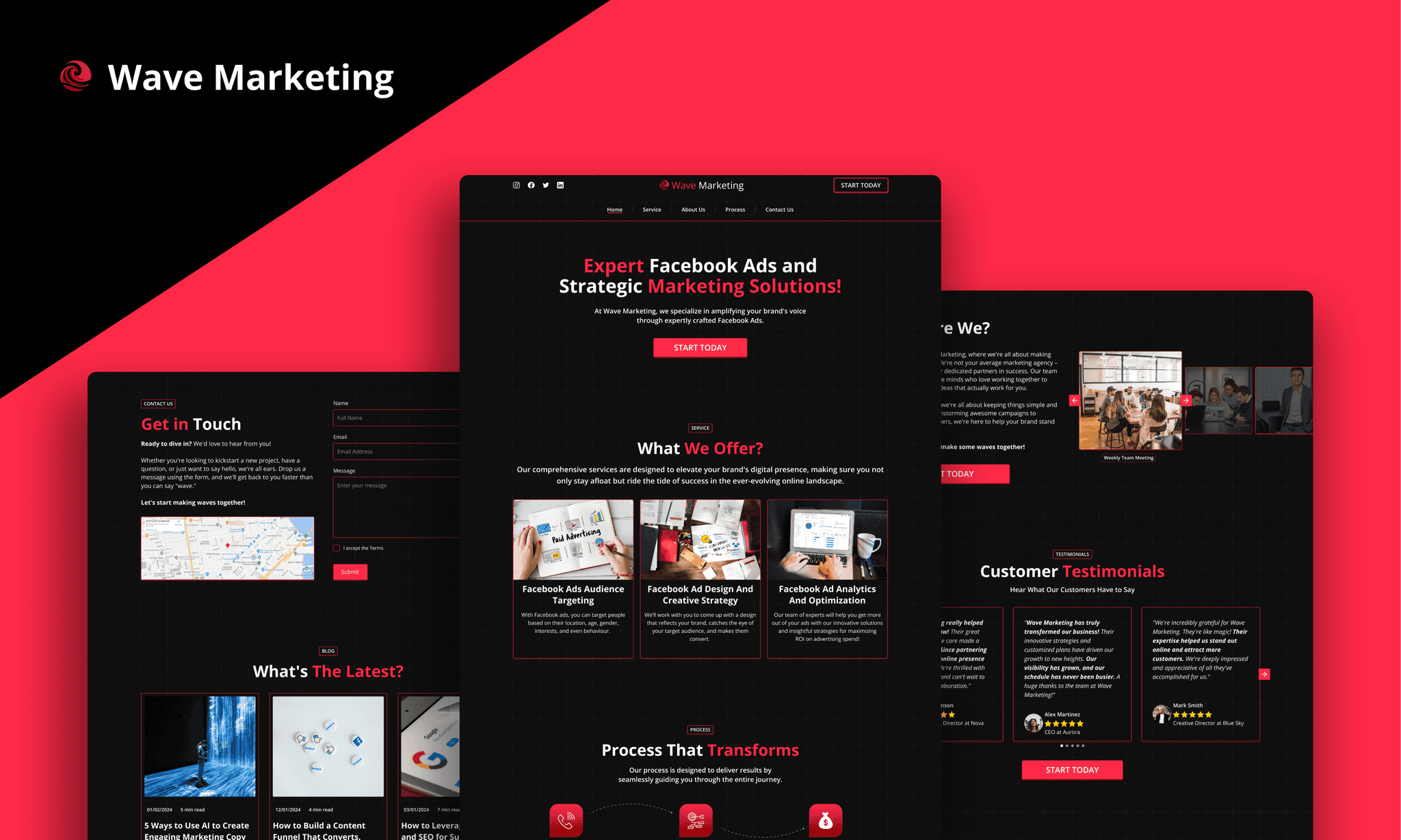 A thumbnail of Wave Marketing's vibrant and user-friendly website design.