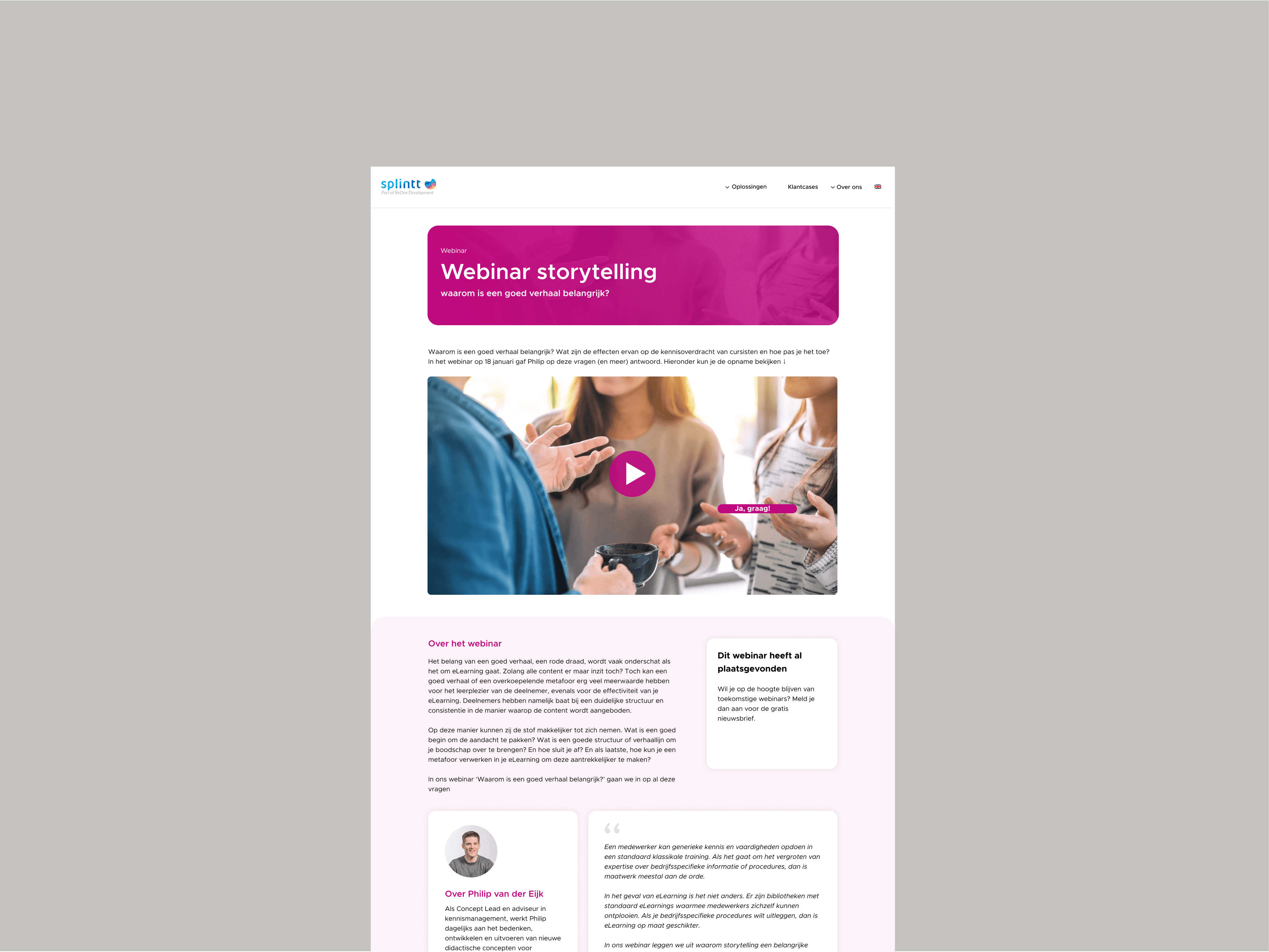 A two screens of the home page of the website